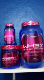 KIT PROTEINA 3 W + BCAA 120 CAPS DE 1GR + CREATINE 300 Gr.